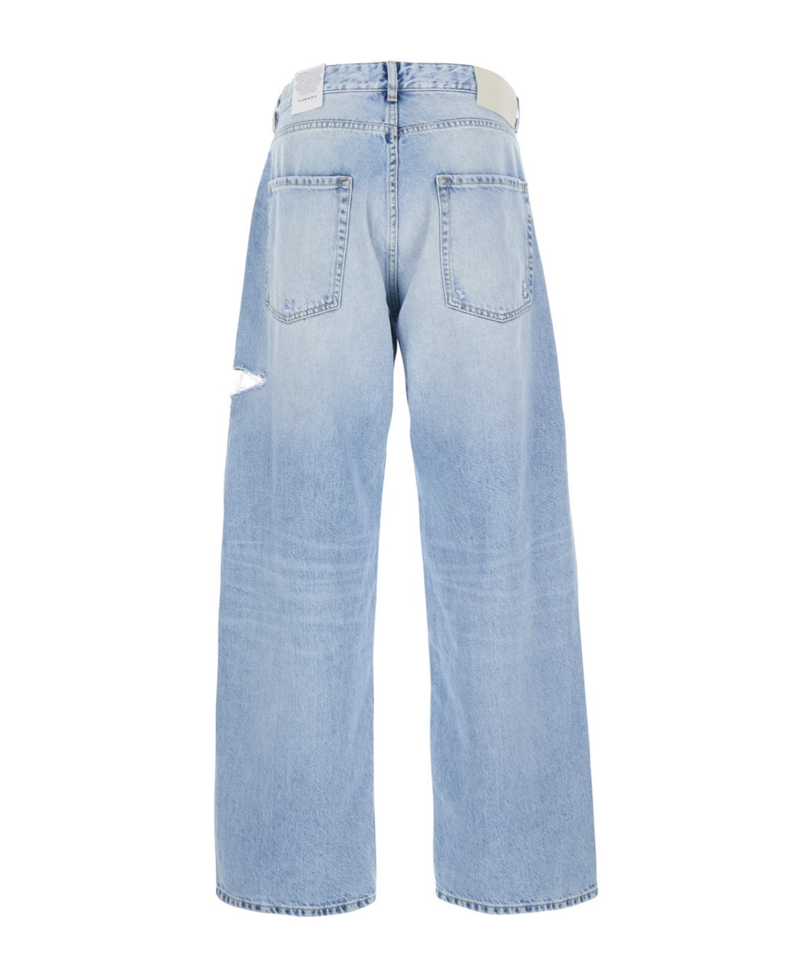 Icon Denim Light Blue Jeans With Cut-out Details On The Front And Wide Leg In Blue