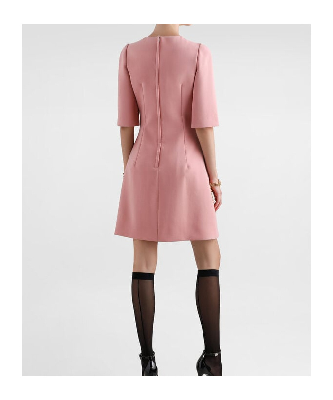 Dolce & Gabbana Wool Mini Dress In Pink