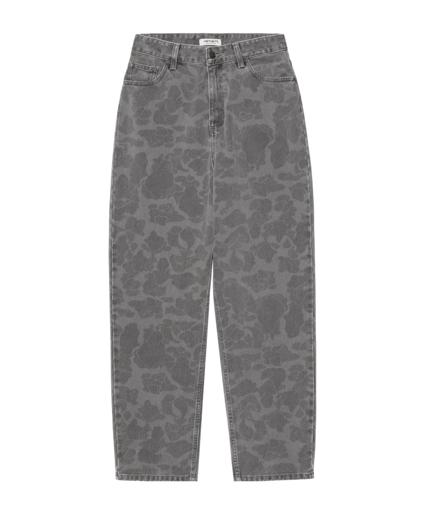 Carhartt Duck Orell Denim Trousers Featuring Pockets In Gray