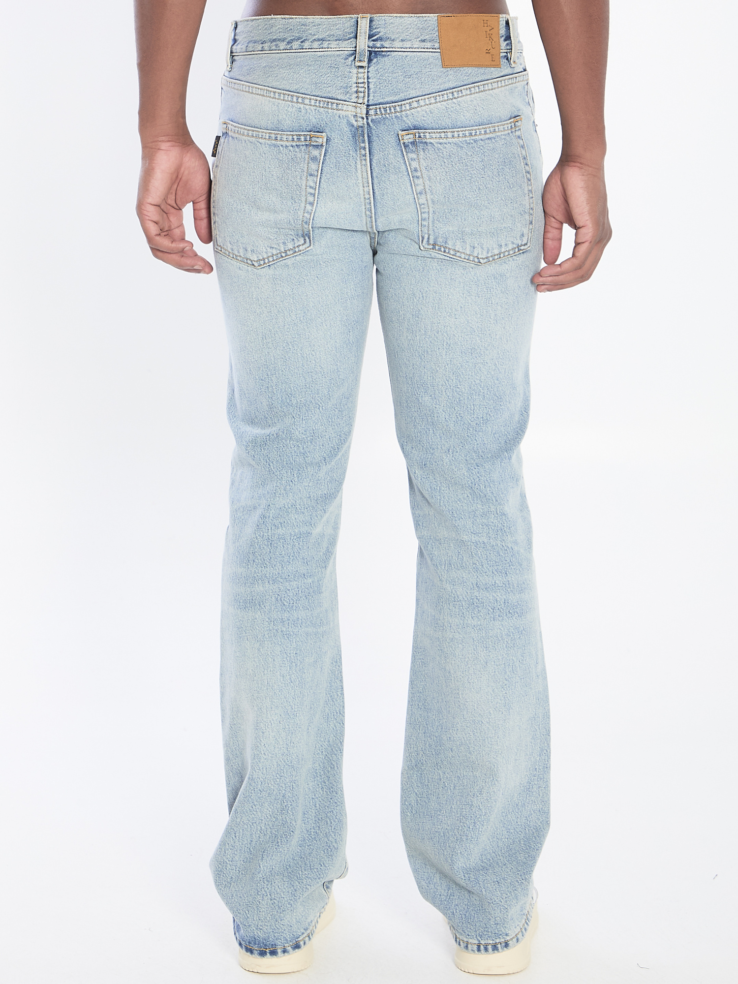 Haikure Light-wash Five-pockets Bootcut Jeans In White