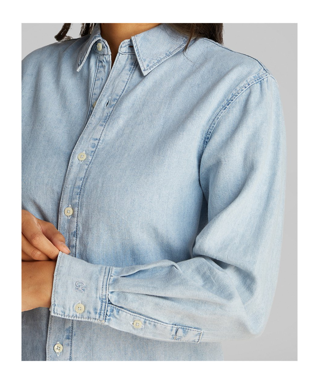 Calvin Klein Ls Lw Denim Shirt In Blue