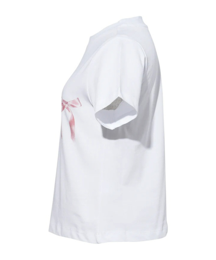 Sandy Liang Bow Ame T-shirt In White