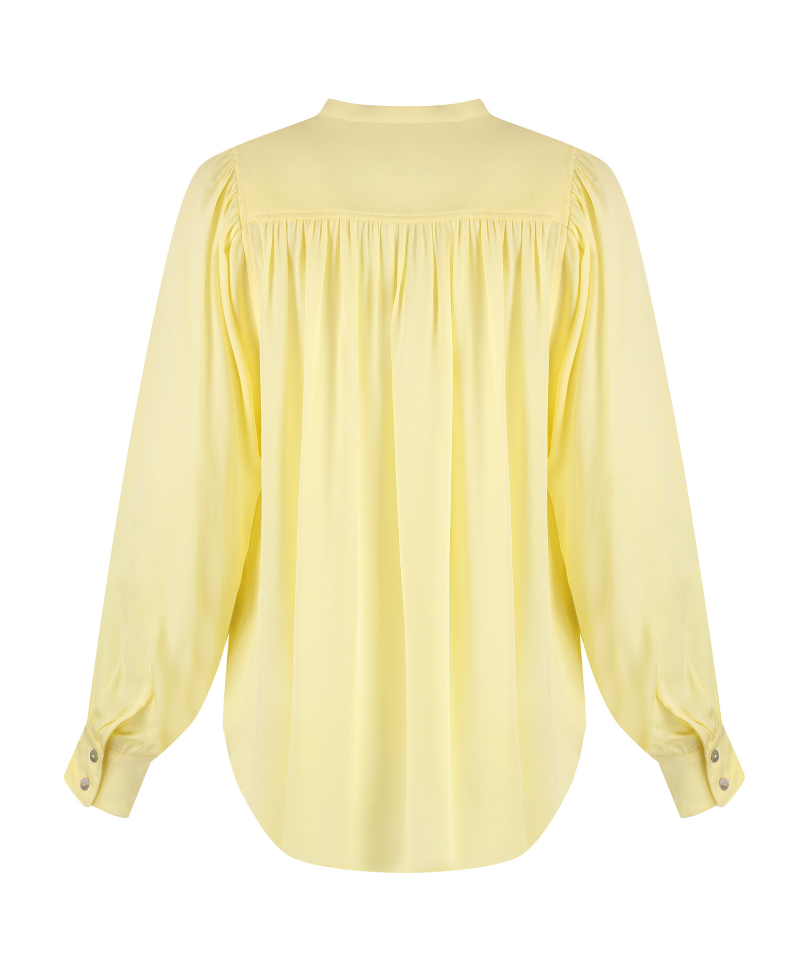 Yves Salomon Gathered-detail Off-centre Blouse In Yellow