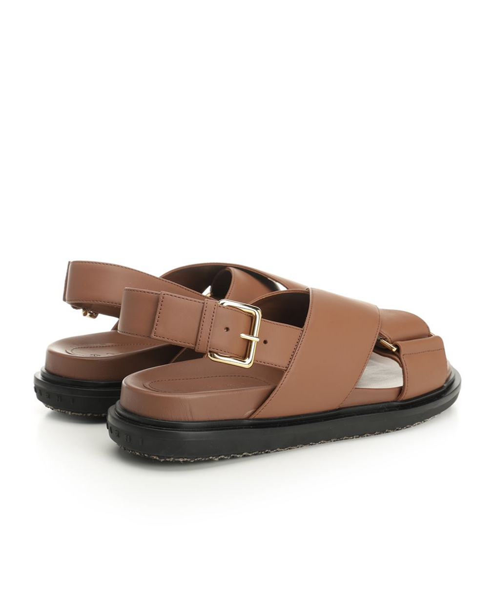 Marni Cross-strap Leather Sandals
