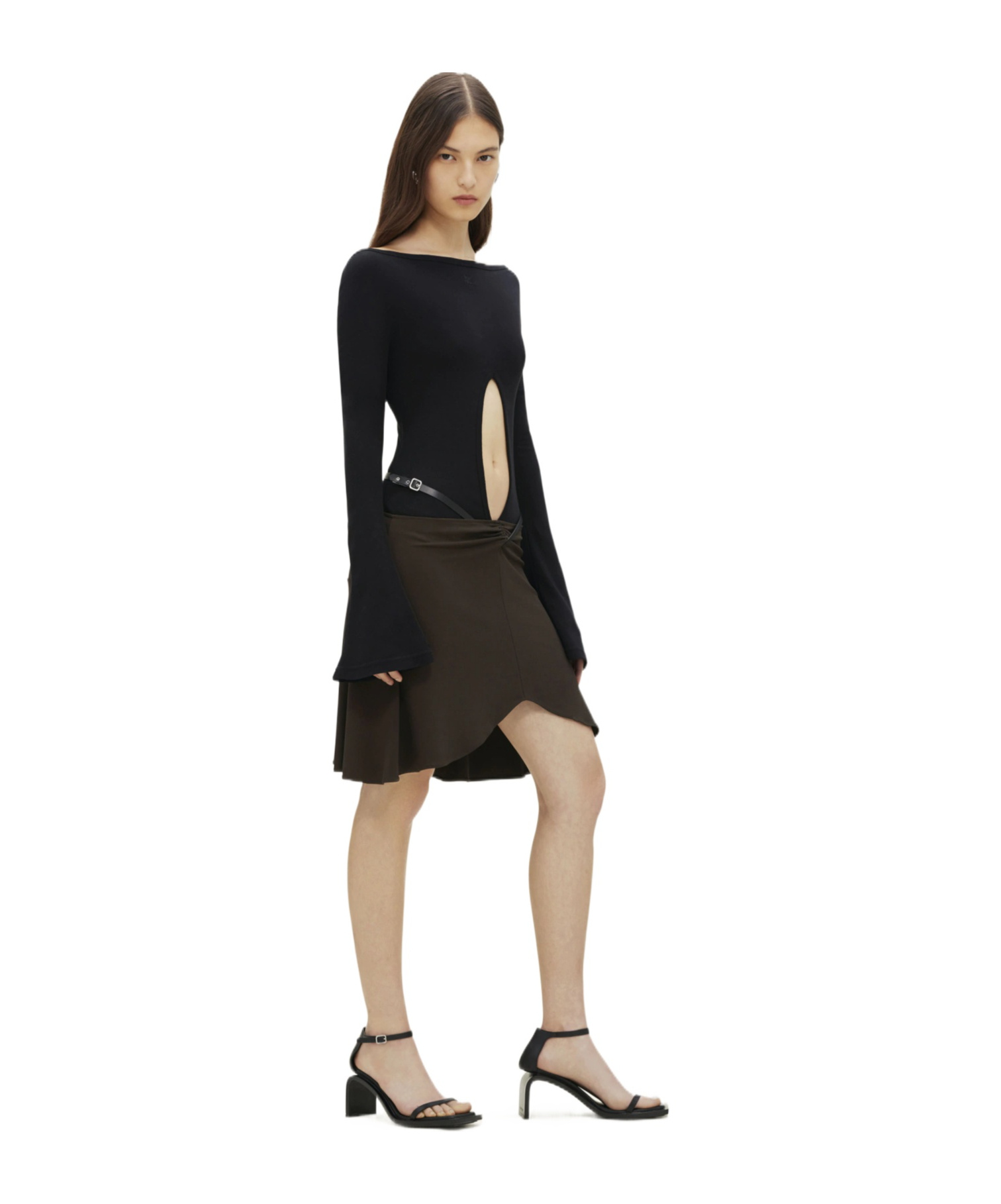 Courrèges Courreges Woman Bodysuit Black Size M Viscose, Elastane In Black