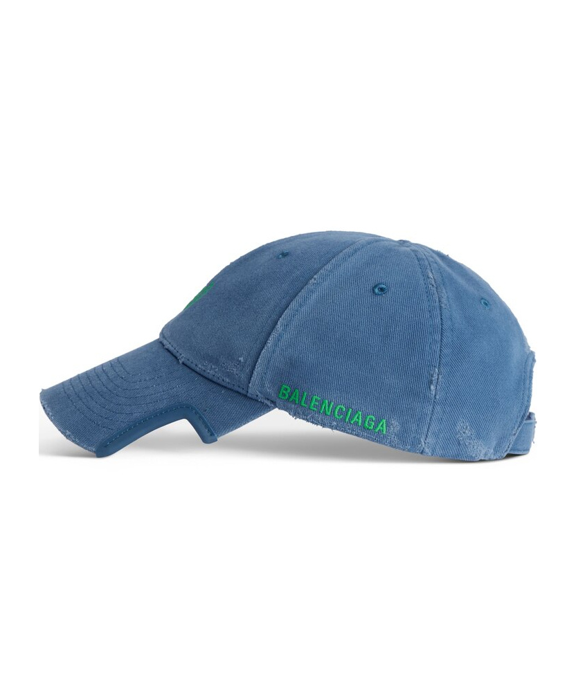 Balenciaga Men's Laurel Classic  Cap In Dark Blue/green In Dark Blue And Green
