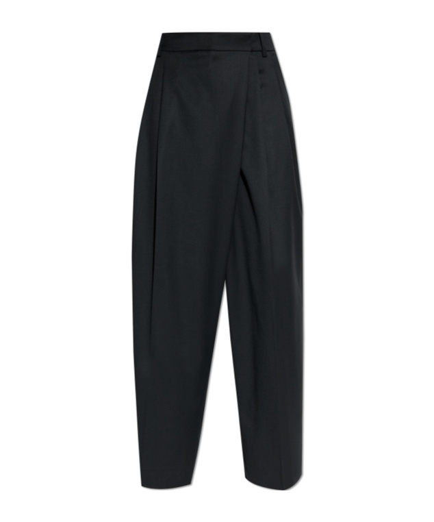 Ganni Pleated Casual Pants In Black