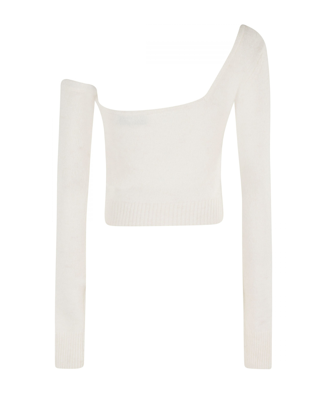 Blumarine One-shoulder Knit Top With Removable Sleeve In White