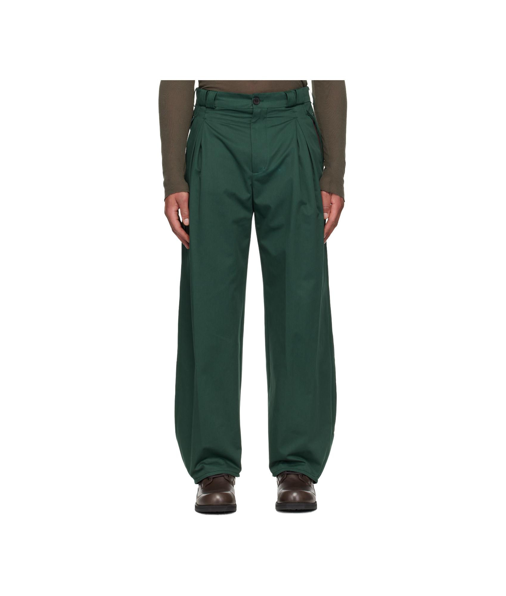 Kiko Kostadinov Green Halics Trousers In Green