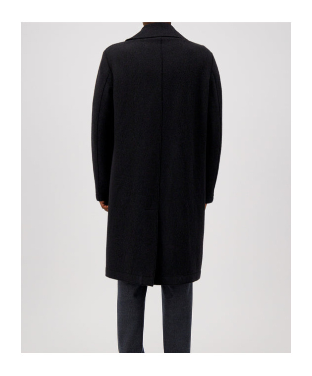 Harris Wharf London Long Peacoat Boiled Wool In Black