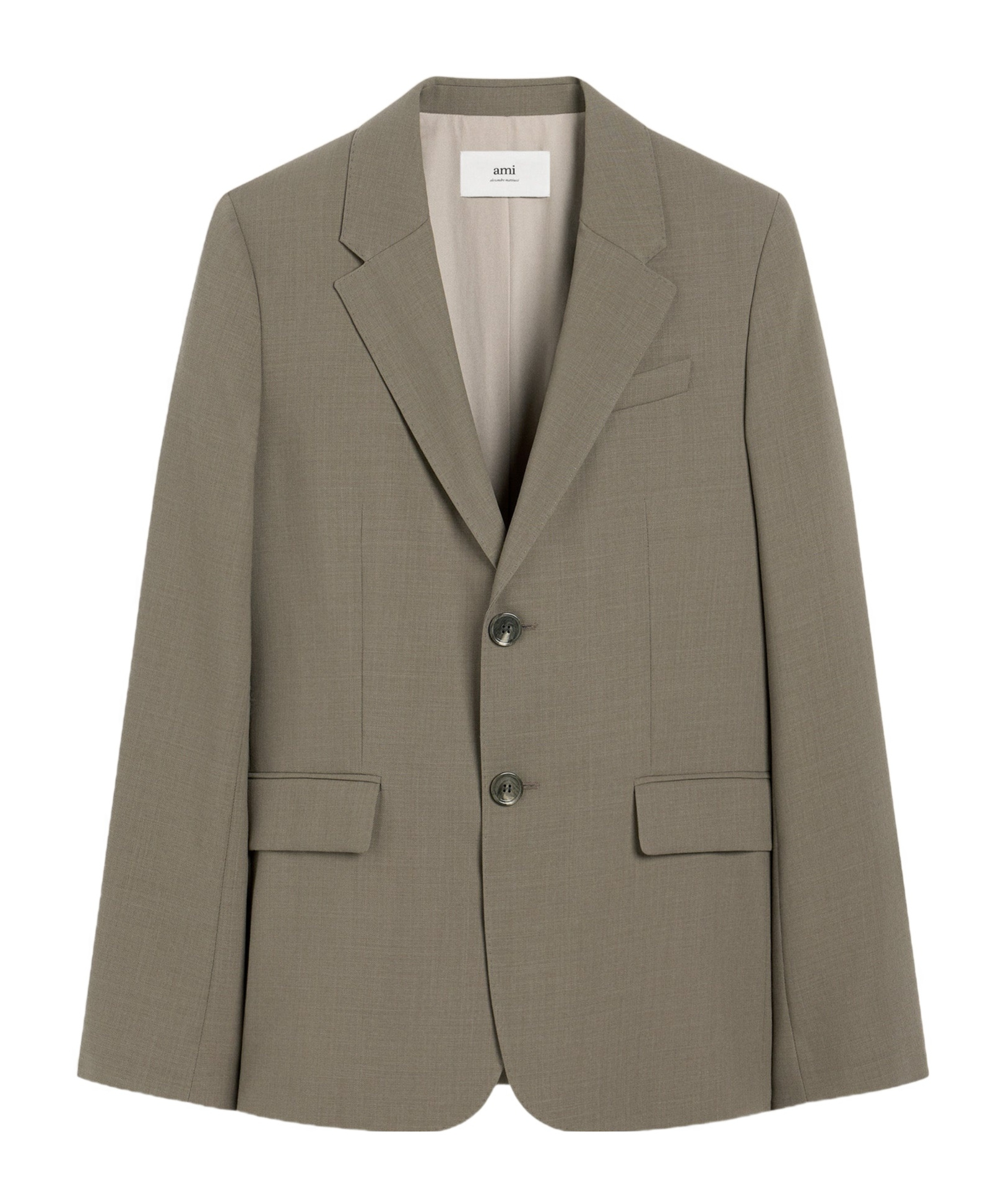 AMI ALEXANDRE MATTIUSSI LONG-SLEEVED WOOL SUIT COAT 