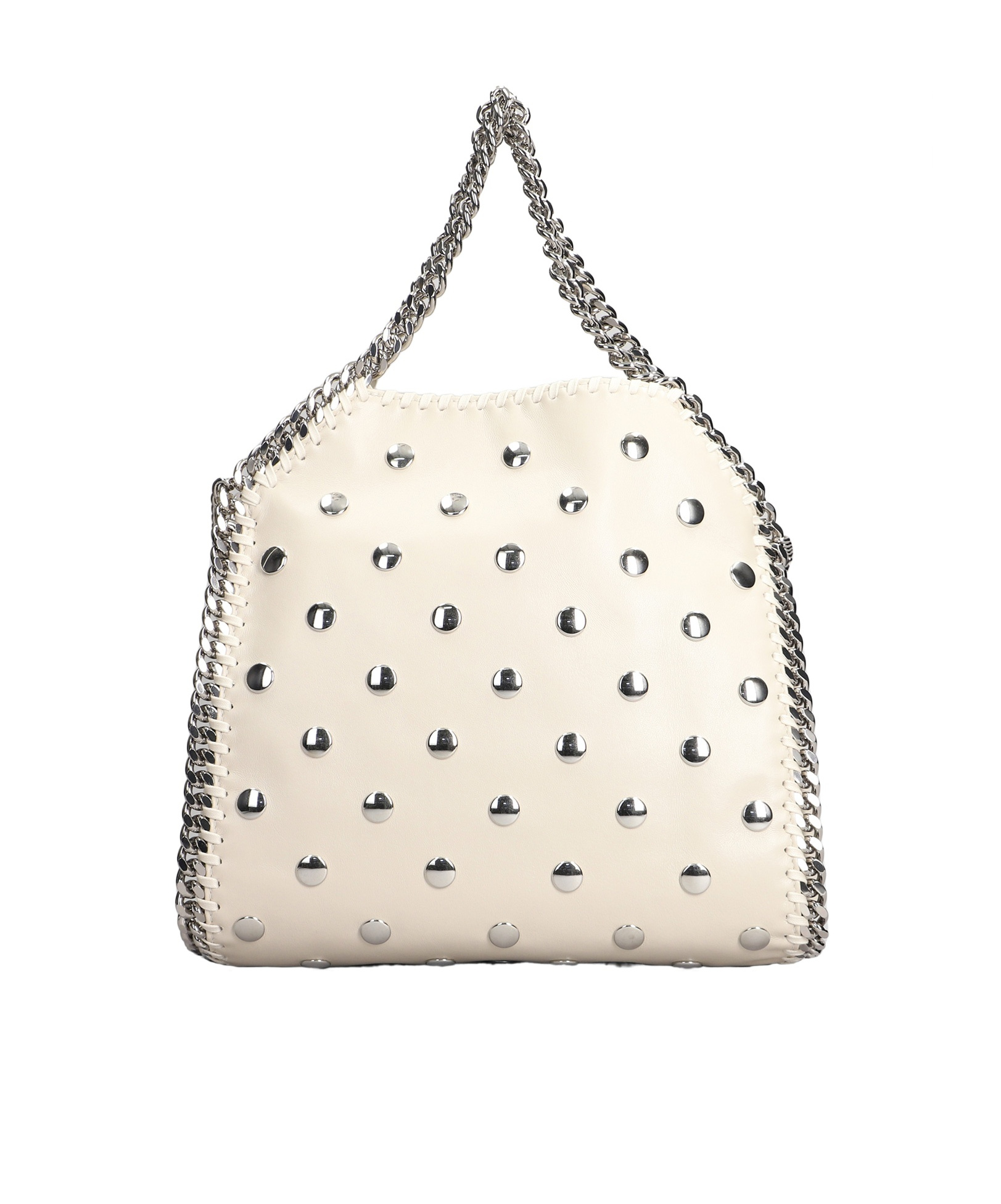 Stella Mccartney Studded Falabella Mini Tote Bag In White