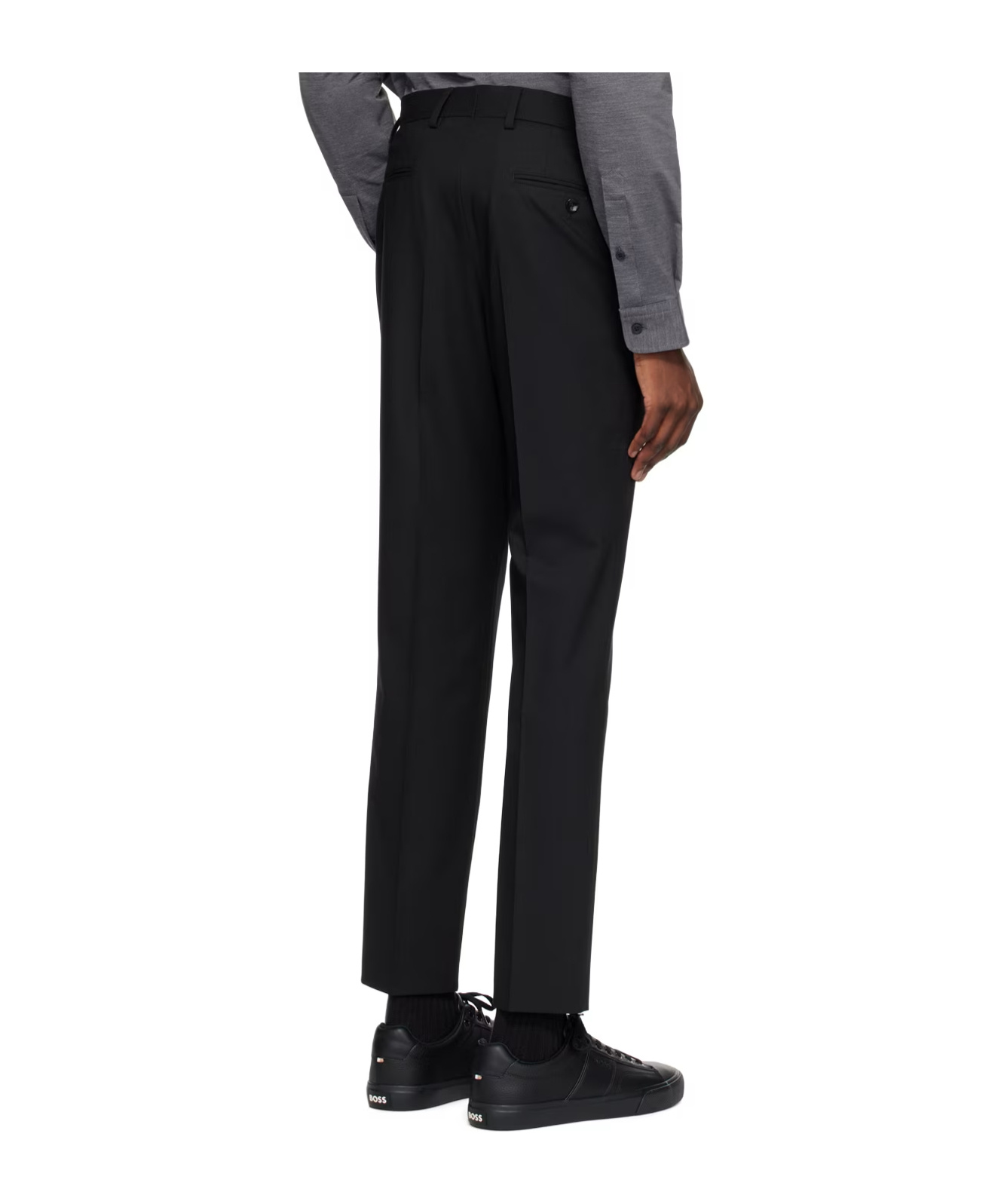 Hugo Boss Belt-loop Casual Pants In Black