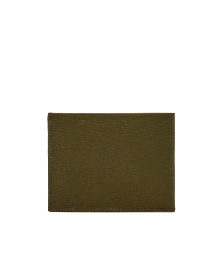 Ferragamo Gancini Wallet In Olive Green/testa Di Moro/coffee