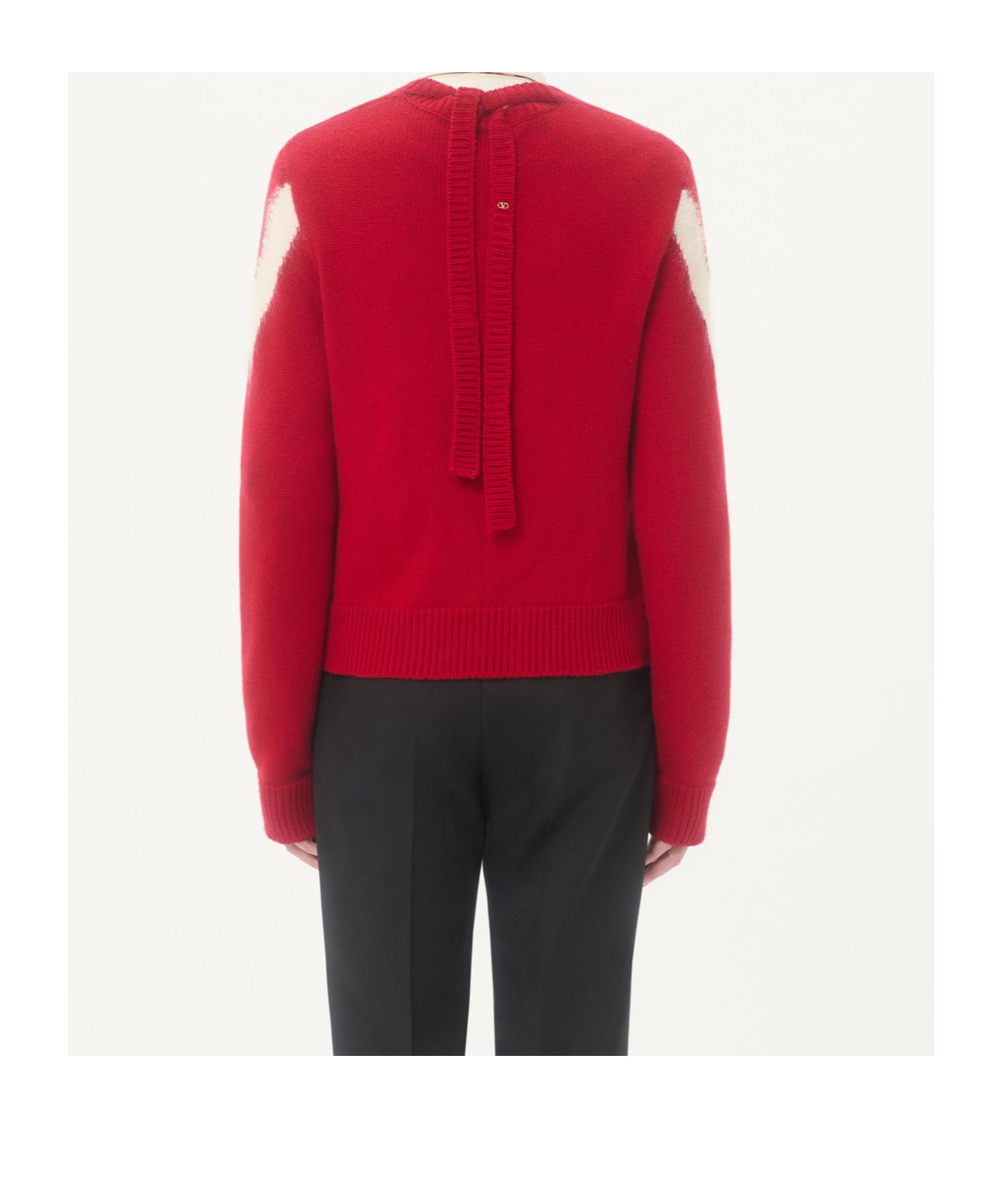 Valentino Wool Jumper With Vlogo Bow At The Back In Red