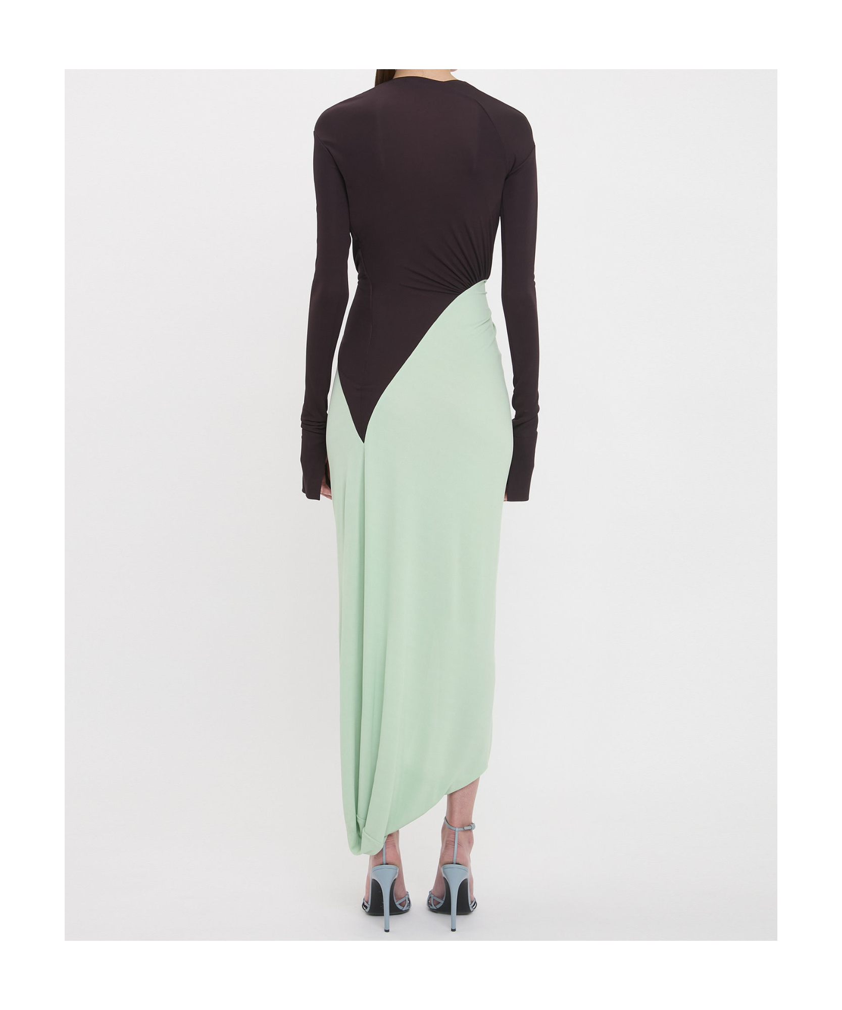 Victoria Beckham Knotted Jersey Gown In Black