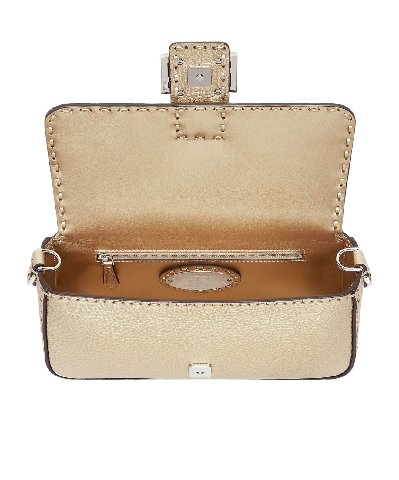 Fendi Women Champagne-coloured Medium Baguette Bag In Nude
