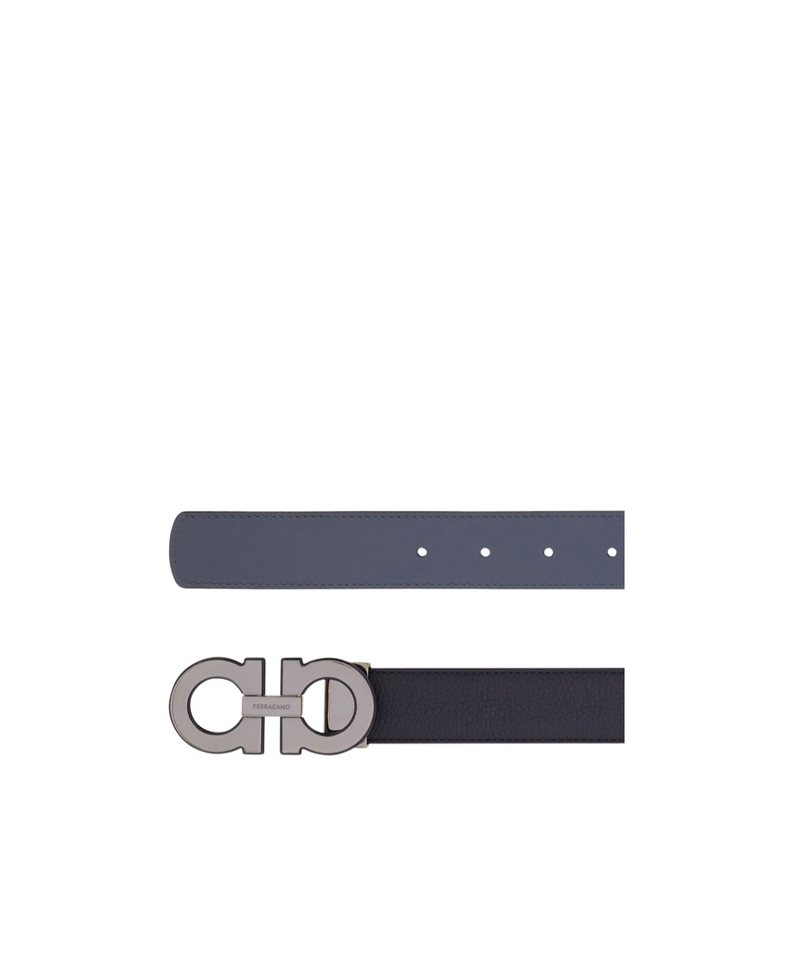 Ferragamo Gancini Buckle Reversible Leather Belt In Black