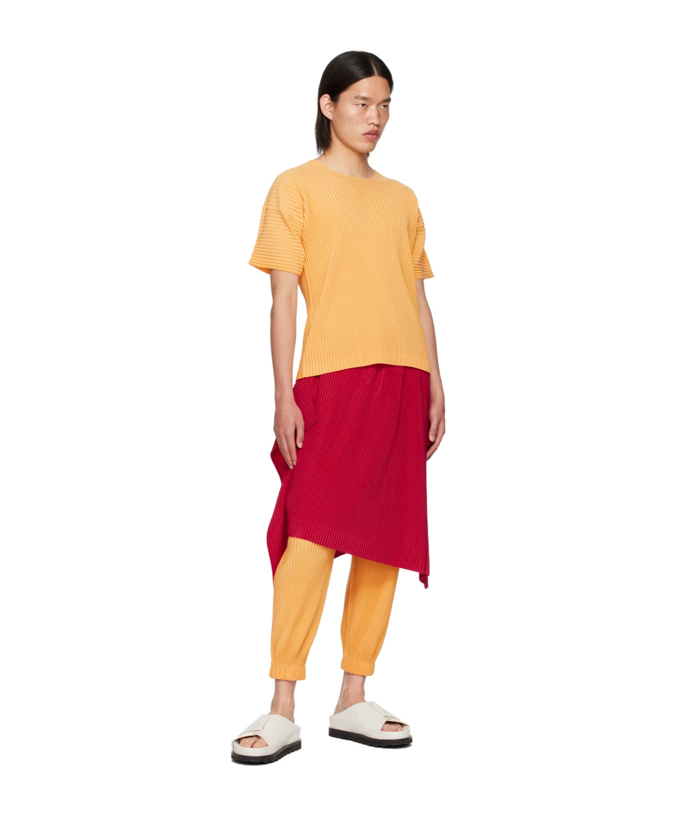 Issey Miyake Asymmetrical Skirt In Red