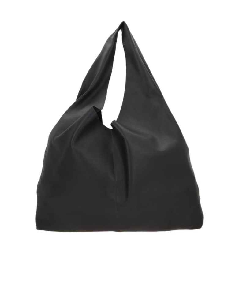The Row Gathered Leather Shoulder Bag In Black