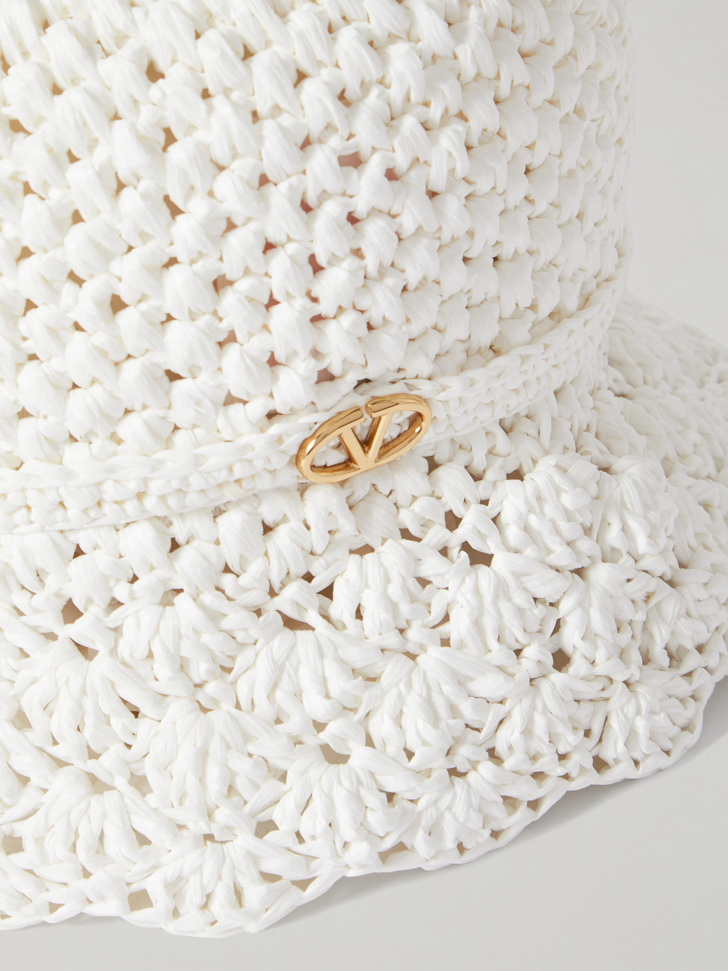 Valentino Crocheted Fisherman's Hat In White