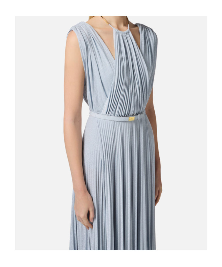 Elisabetta Franchi Lurex-detail Gown In Gray