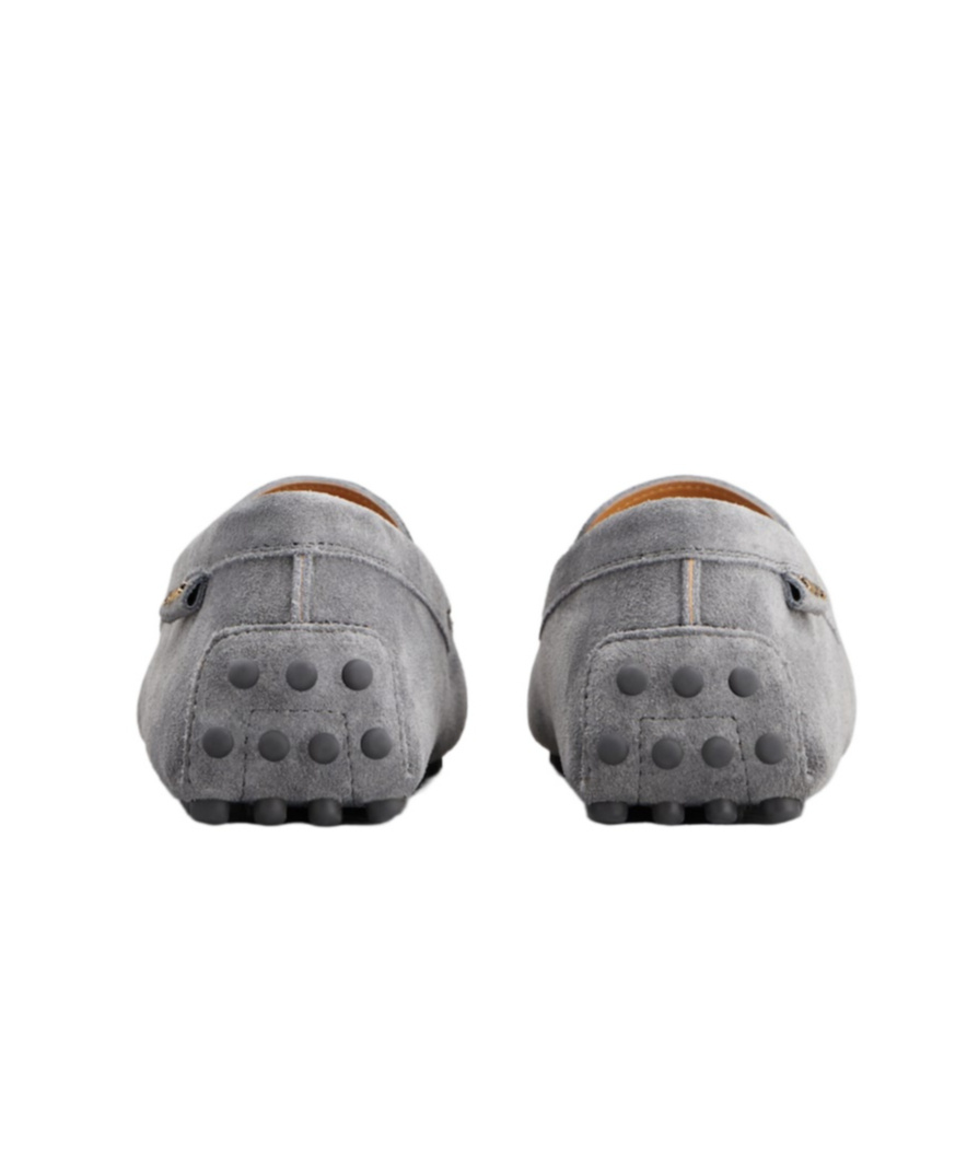 Tod's Round-head Driving Shoes In Gray