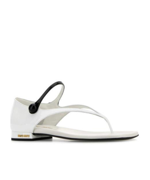 Miu Miu White Leather Sandals