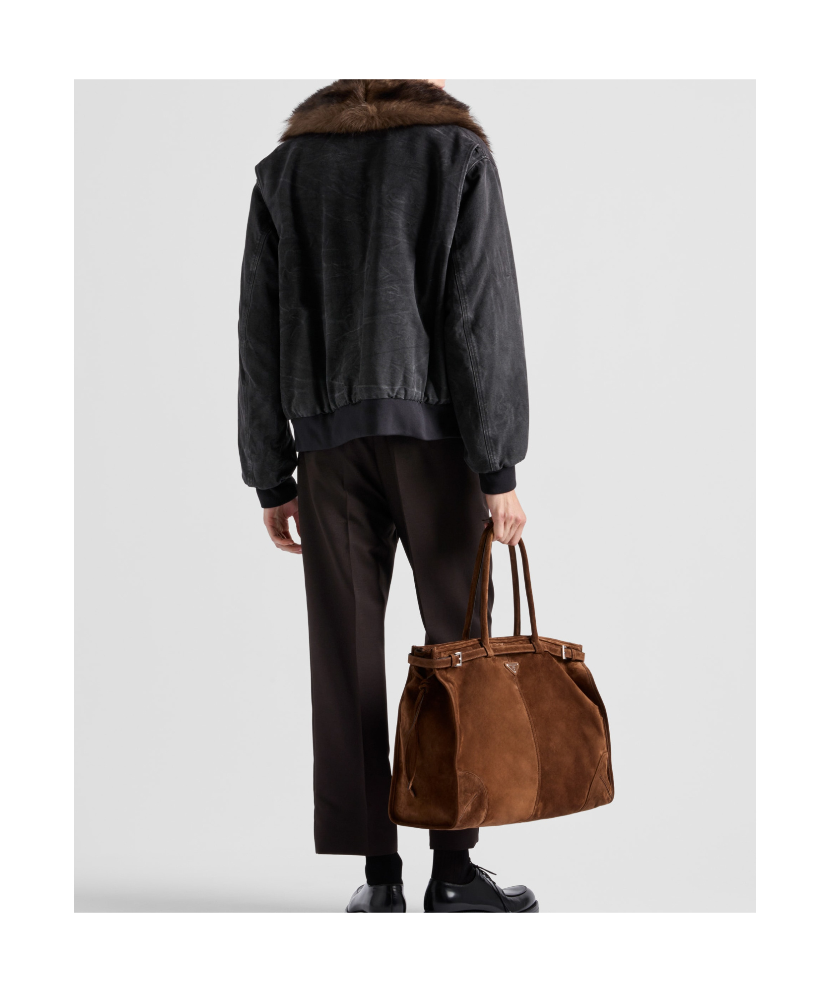 Prada Canvas Outerwear Jacket For Men In Black