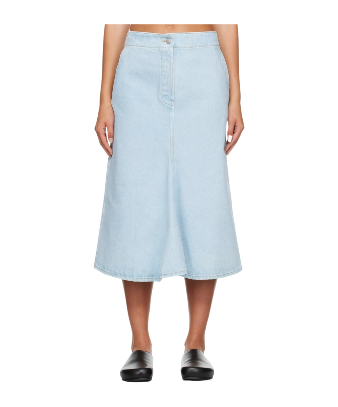 Studio Nicholson A-line Denim Cotton Skirt