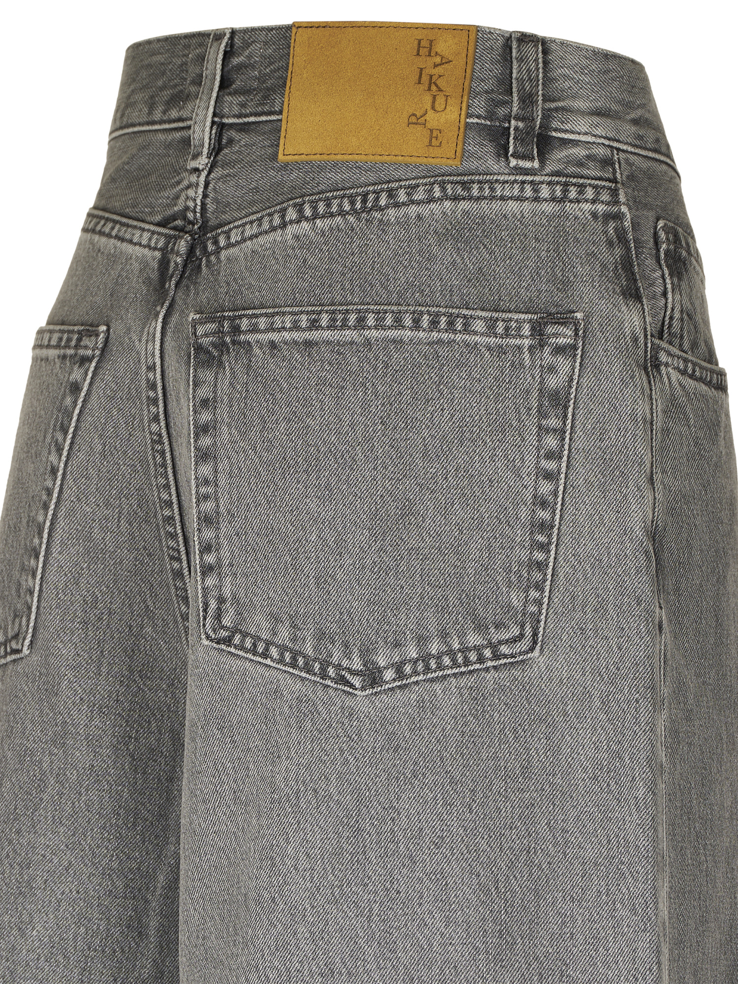 Haikure Denim Trousers With Belt Loops In Gray
