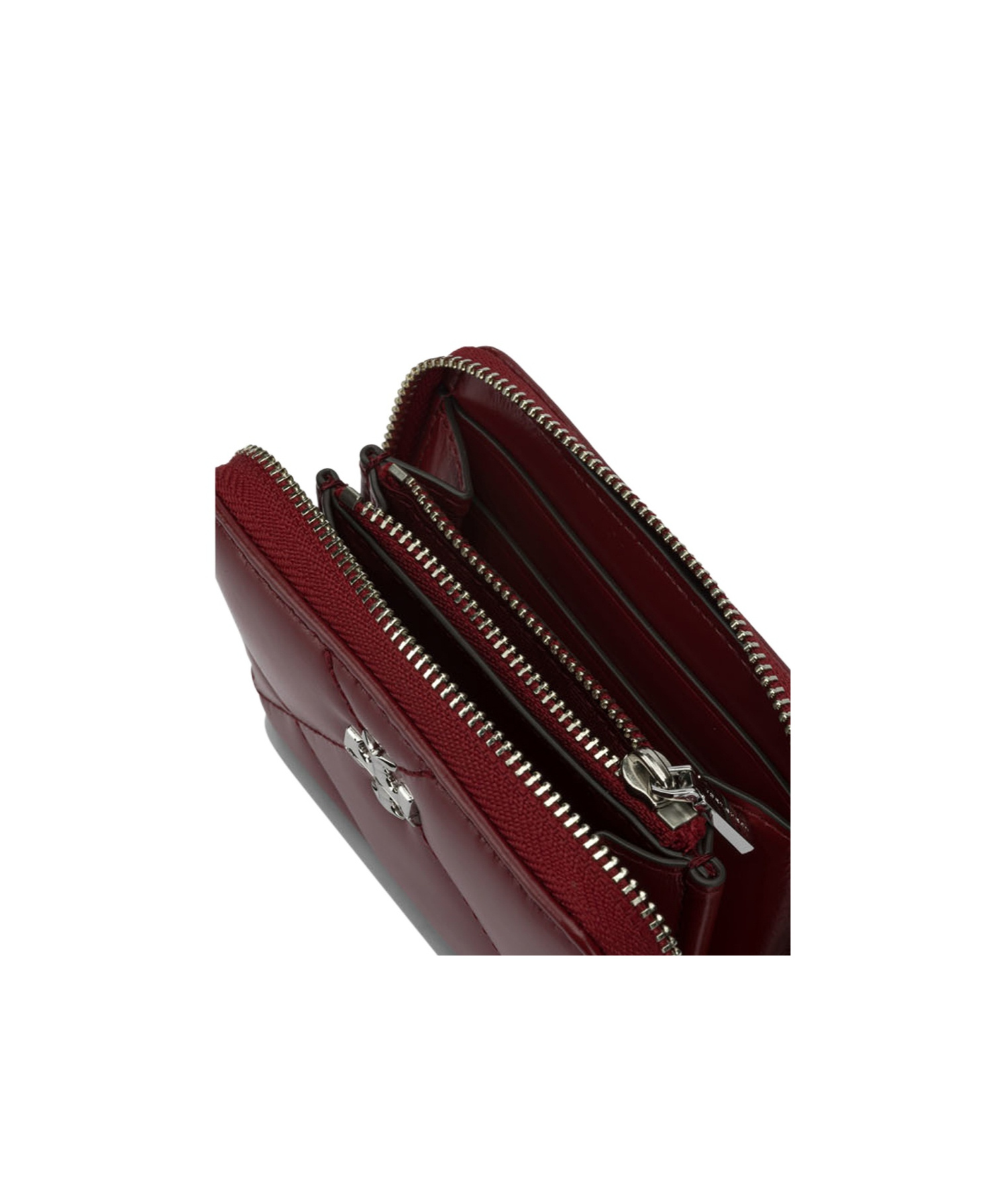 Tory Burch Small Kira Quilted Leather Zip-around Wallet In Red