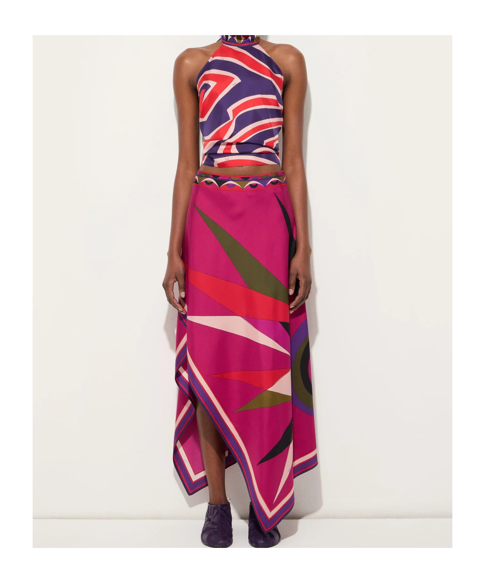 Pucci Hawaii Print Asymmetrical Skirt In Multi