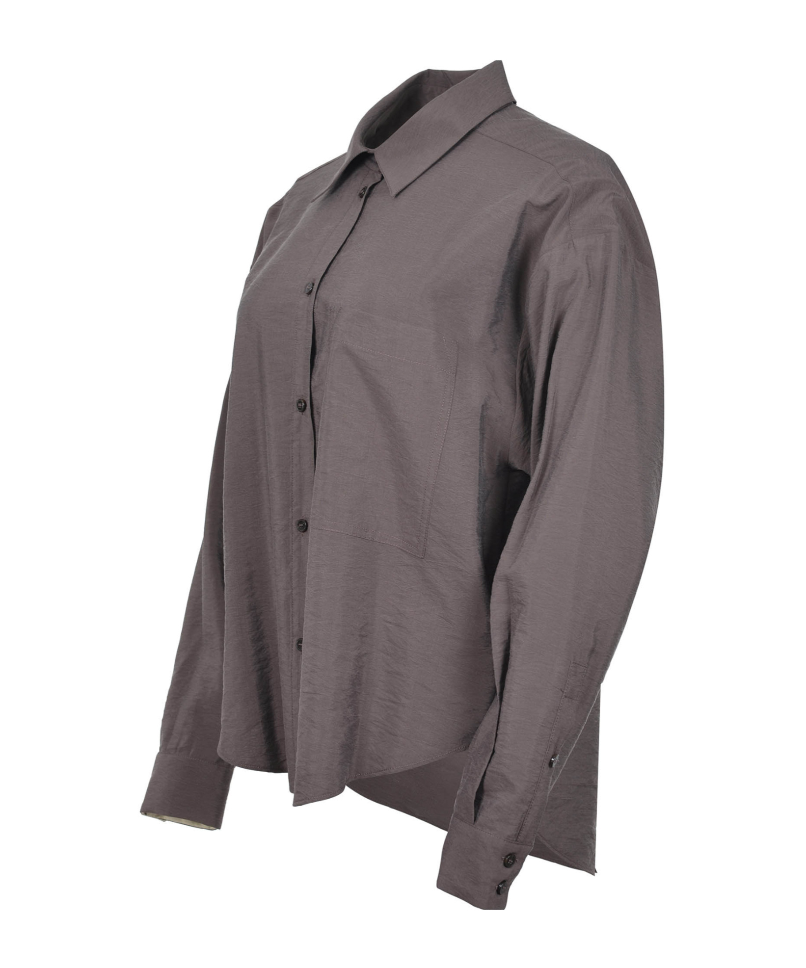 Alysi Long-sleeved Shirt With Chest Pocket In Gray