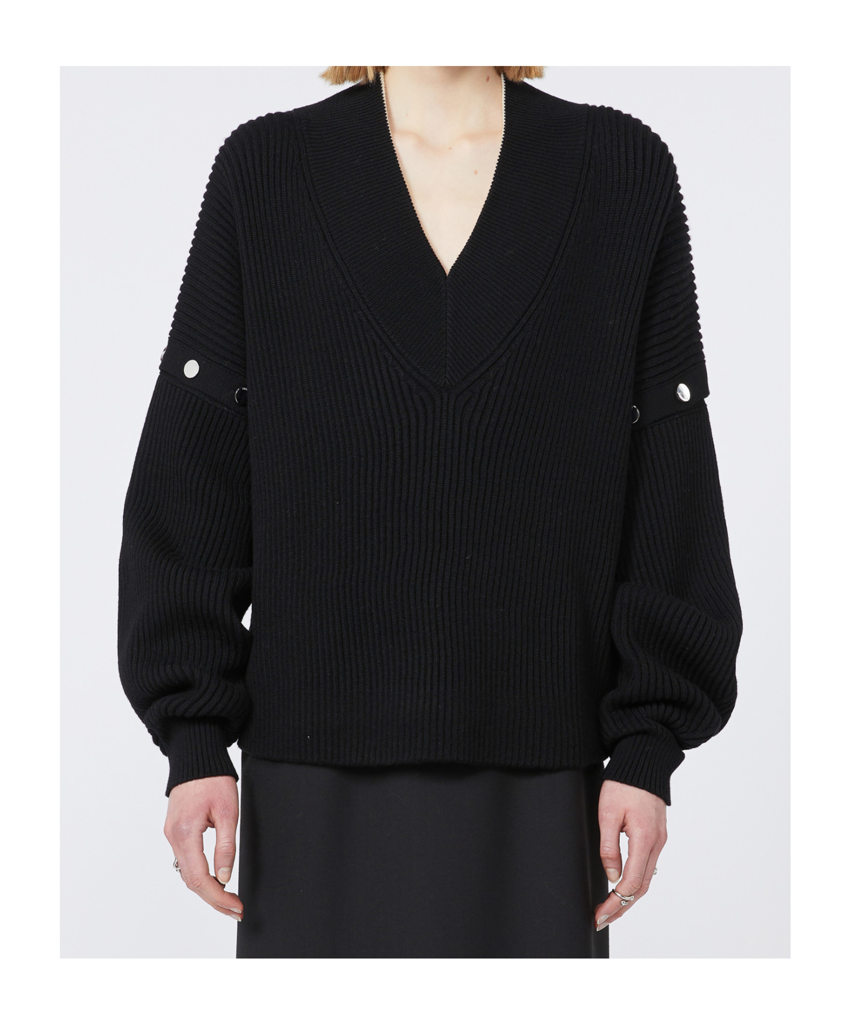 Sportmax Oversized Jumper With Detachable Sleeves In Black