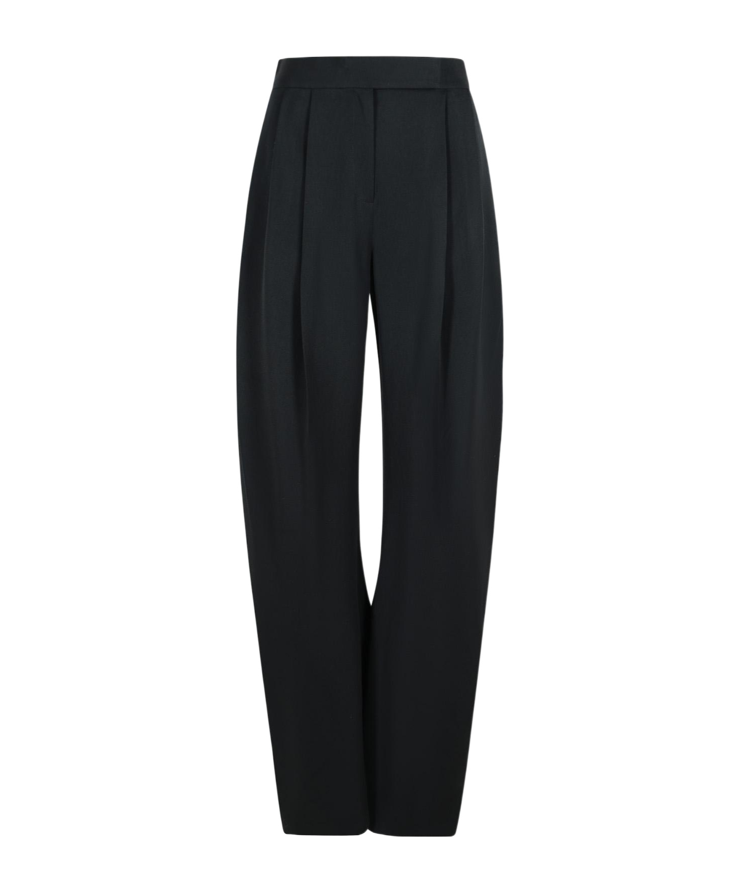 Attico Gary Long Black Virgin Wool Pants In Black