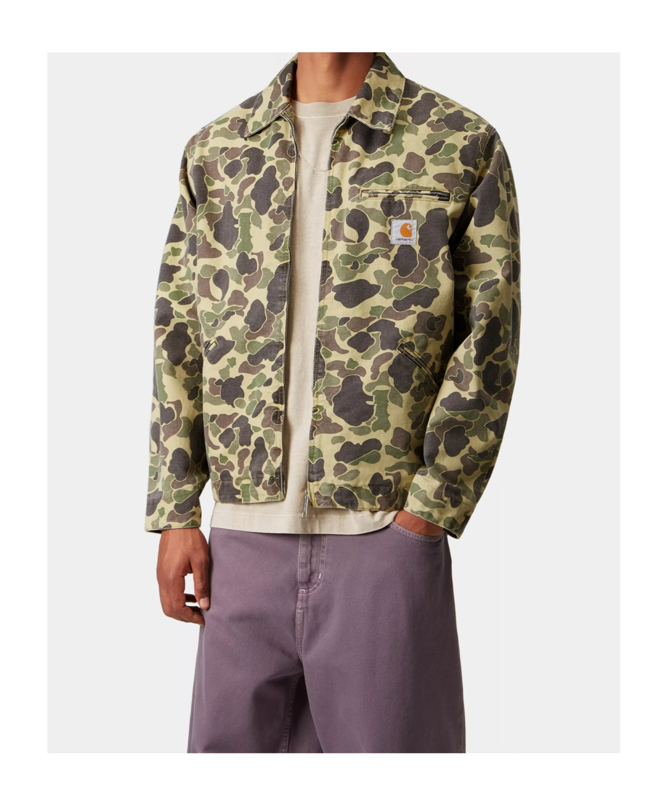 Carhartt Wip Duck Detroit Organic Cotton Jacket In Brown