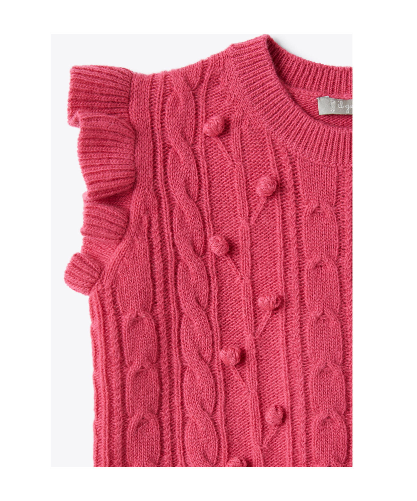 Il Gufo Cable-knit Virgin Wool Gilet In Red