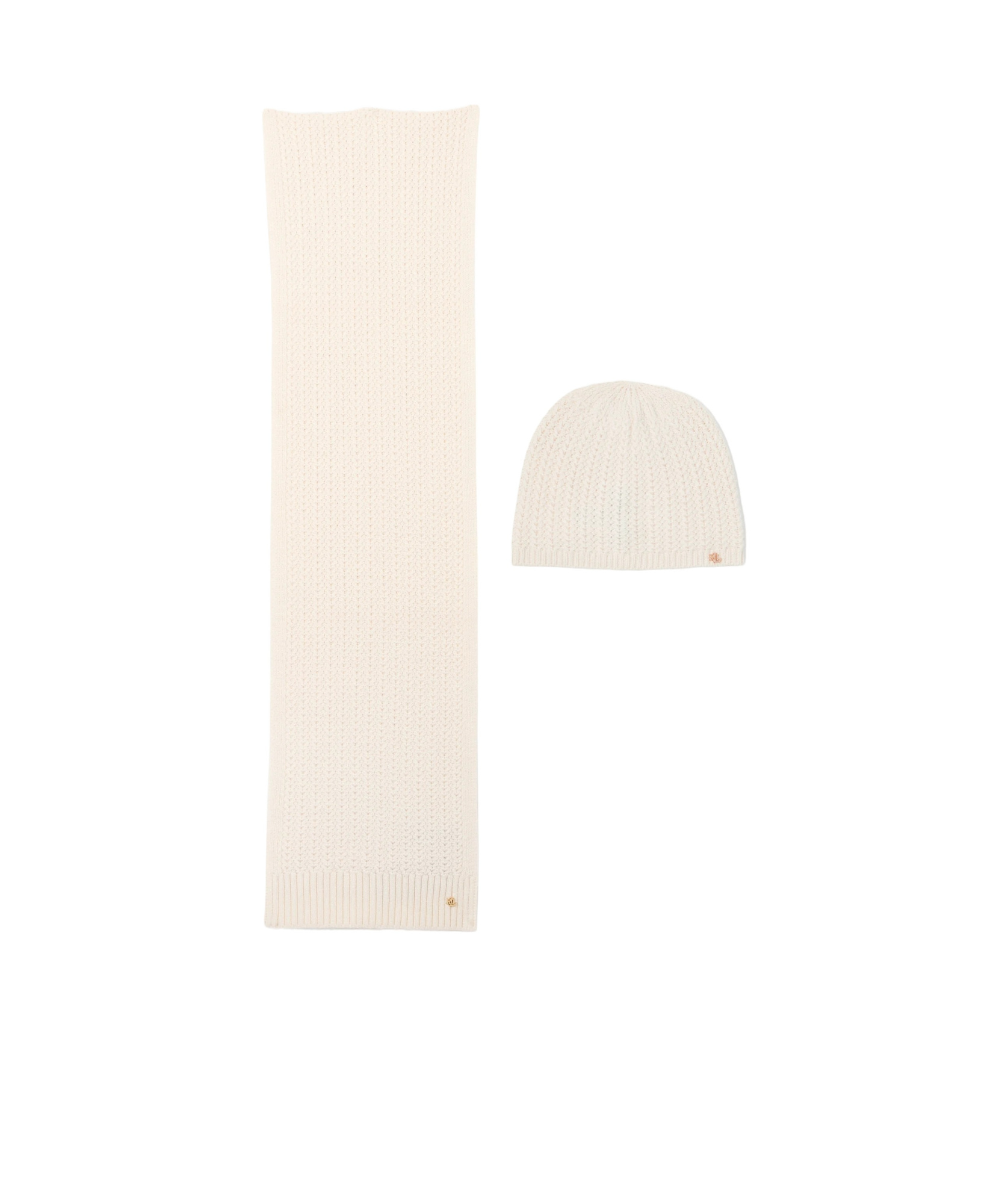 Ralph Lauren Lauren  Wool Hat And Scarf In Neutral