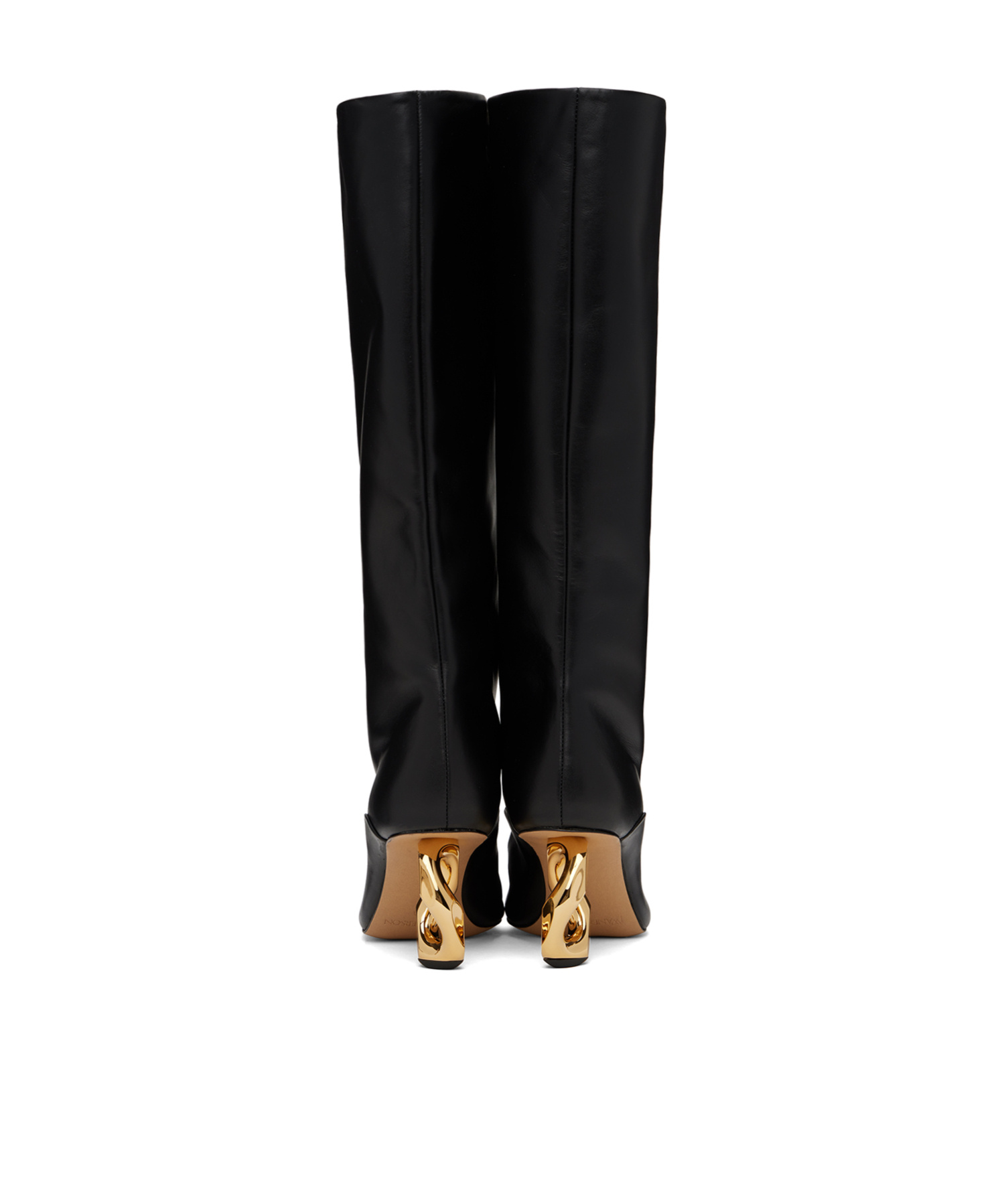 Jw Anderson Chain Heel 75mm Leather Boots In Black