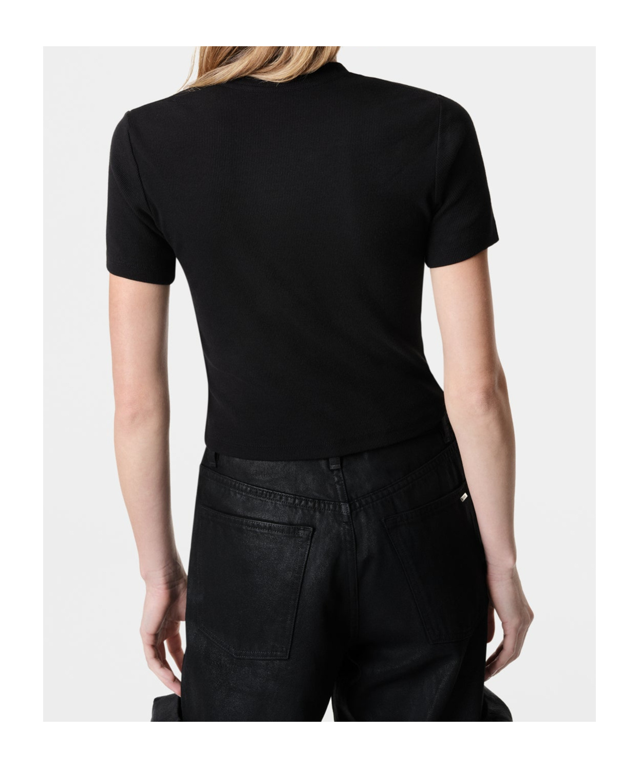 Amiri Black Stretch Cotton Blend T-shirt In Black