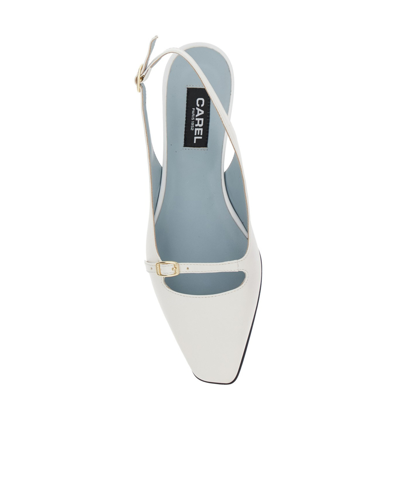 Carel Paris Square-toed Ballet Shoes In White