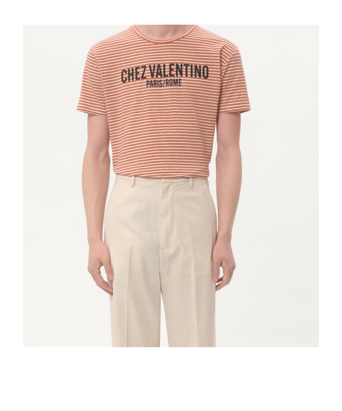Valentino Item O-neck Short-sleeved T-shirt In Nude