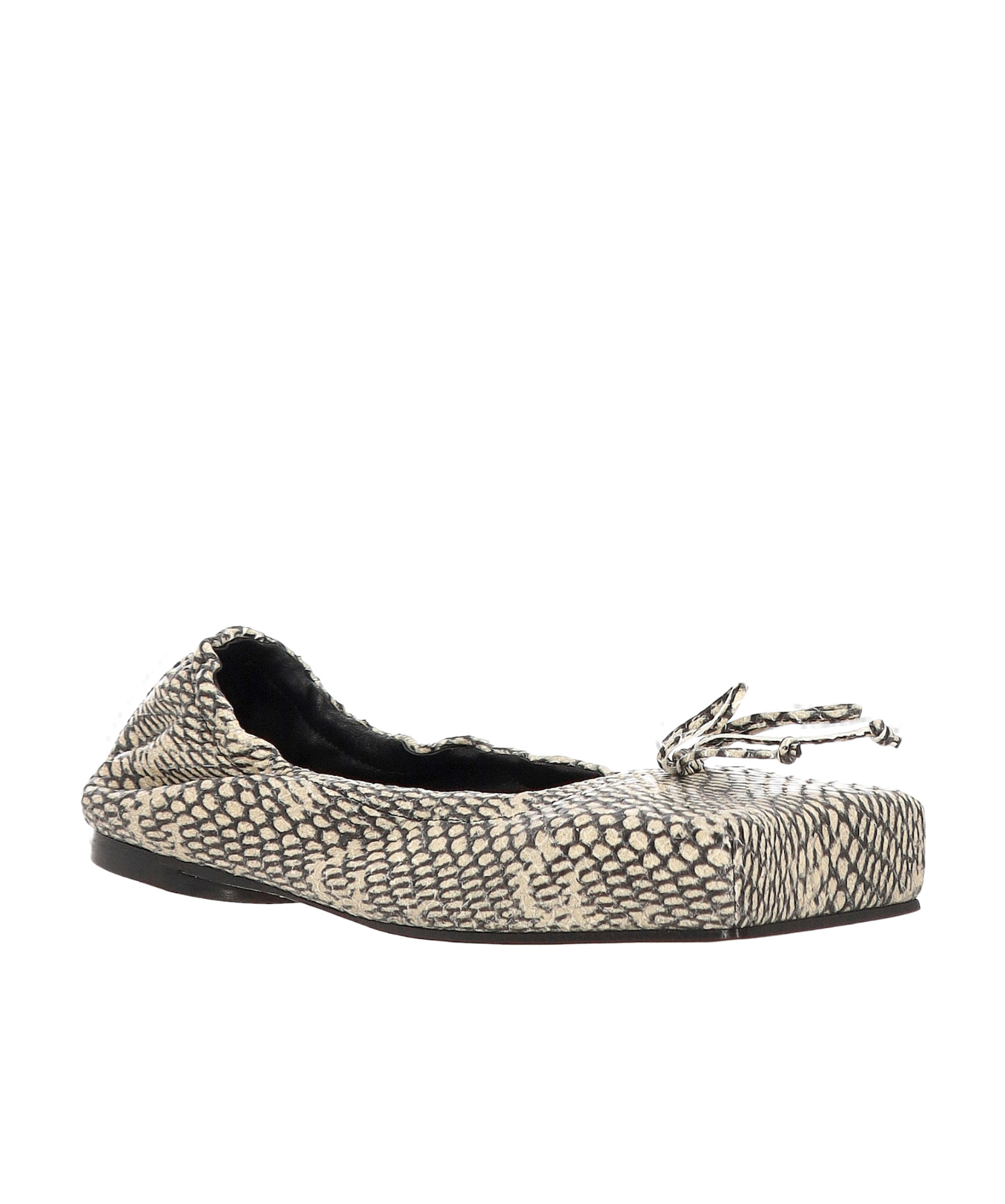 Jacquemus Snake-effect Leather Ballet Flats In Nude