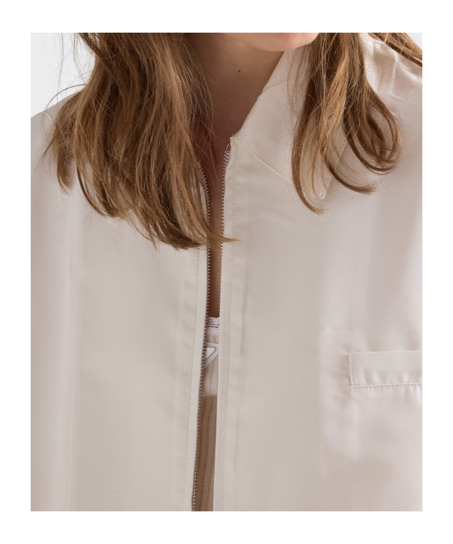 Prada Silk Faille Blouson Jacket In White