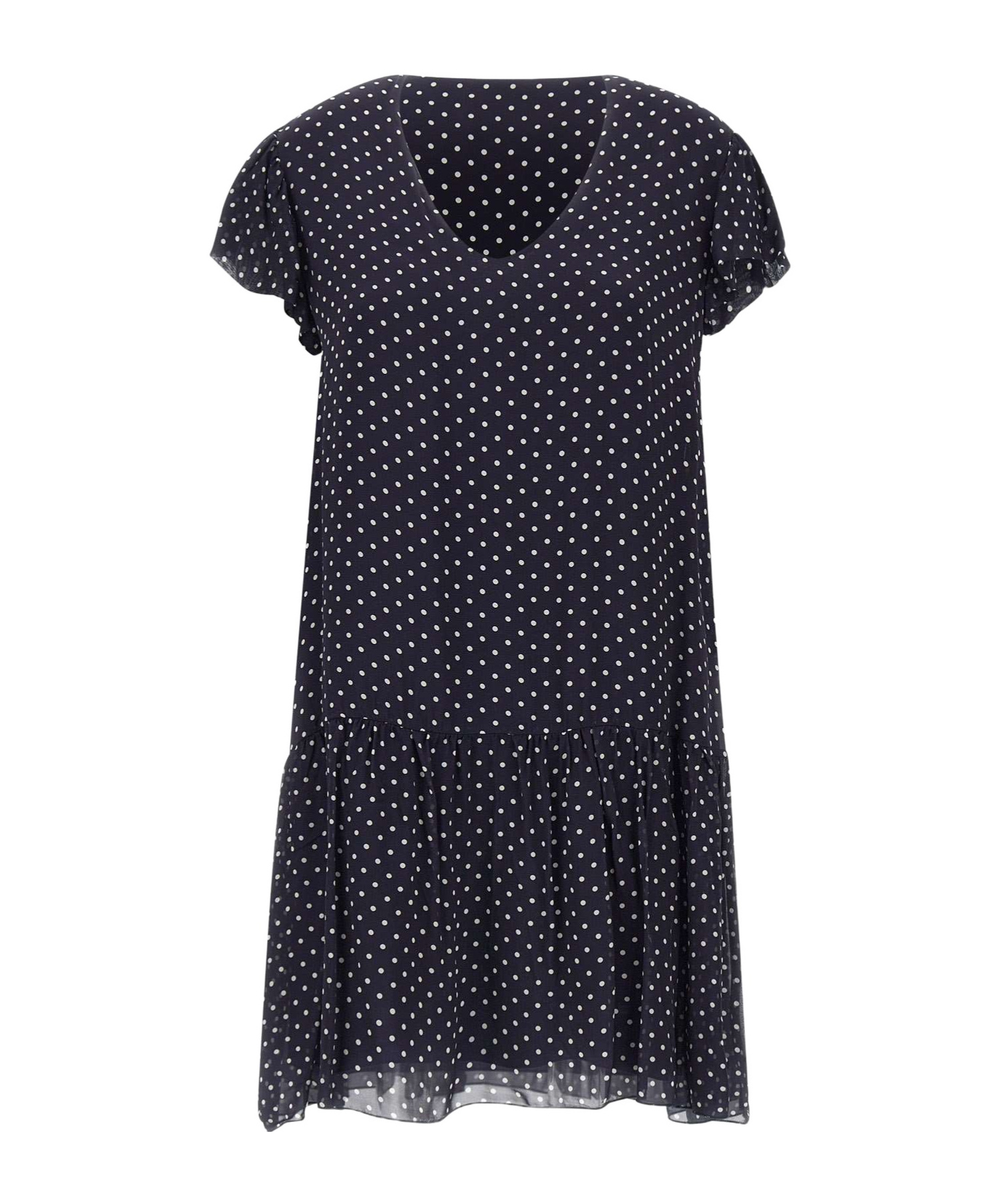 Kaos Polka Dot Viscose Crepe Dress