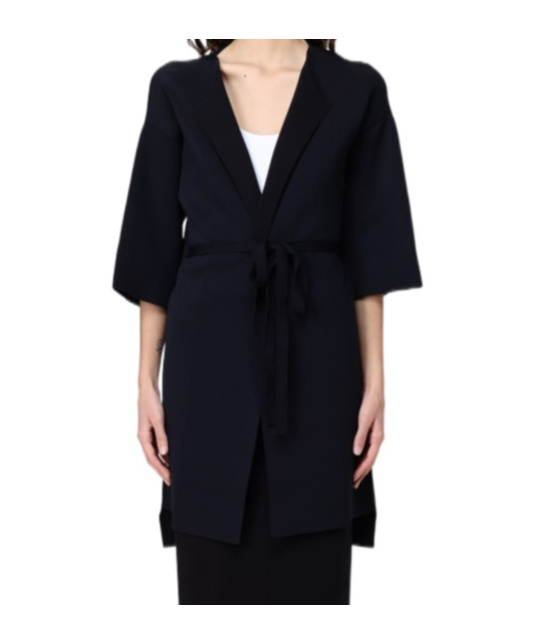 Liviana Conti Short-sleeved Knitted Cardigan In Black
