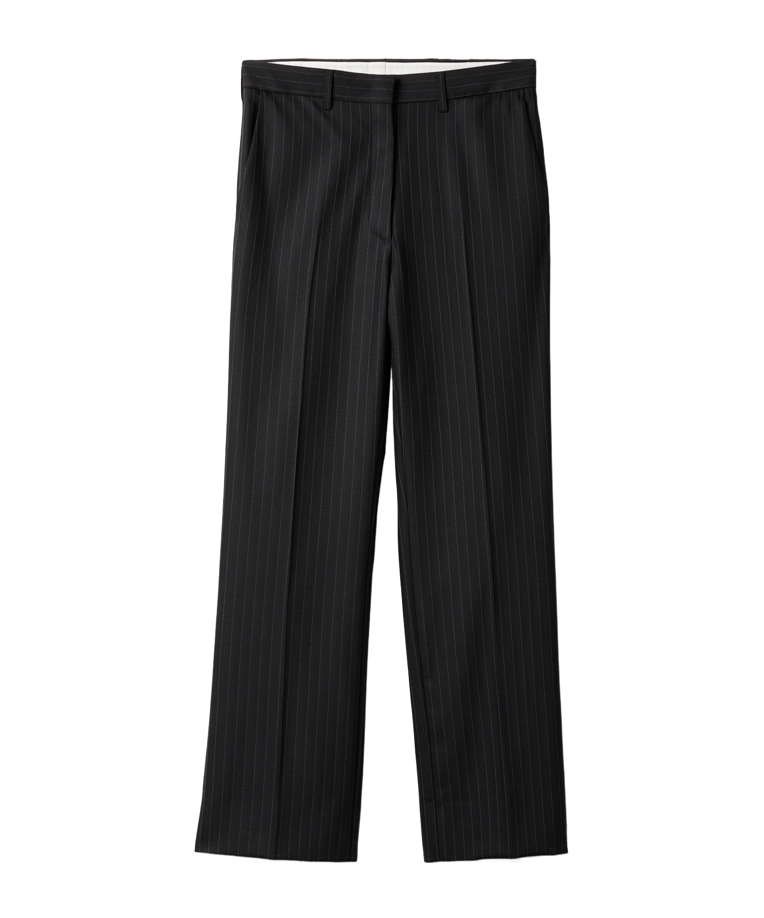 Miu Miu Pinstripe Straight Casual Pants In Black
