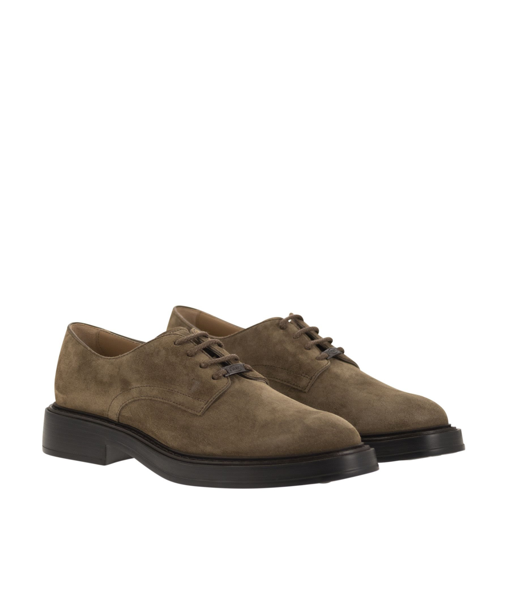 Tod's Lace-up Calfskin Block Heel Boots In Brown