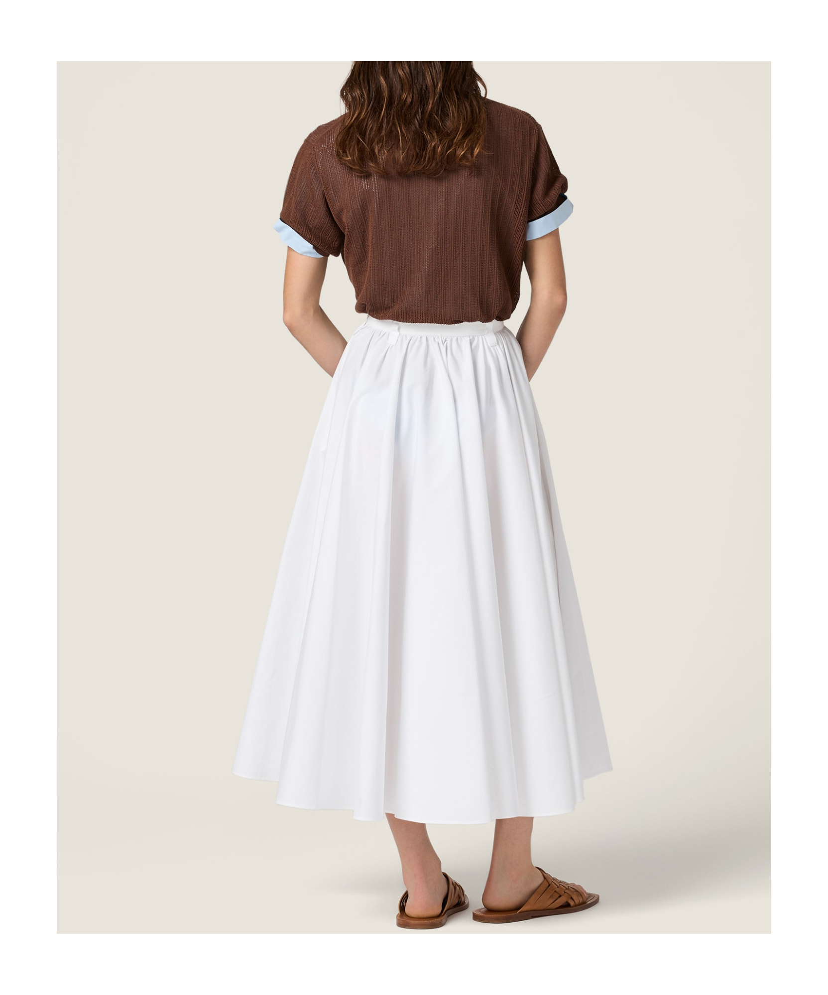 Miu Miu Poplin Maxi-skirt In White